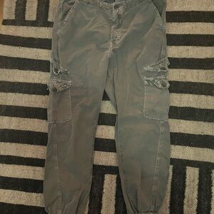NSF Charcoal Green Cargo Pants for women